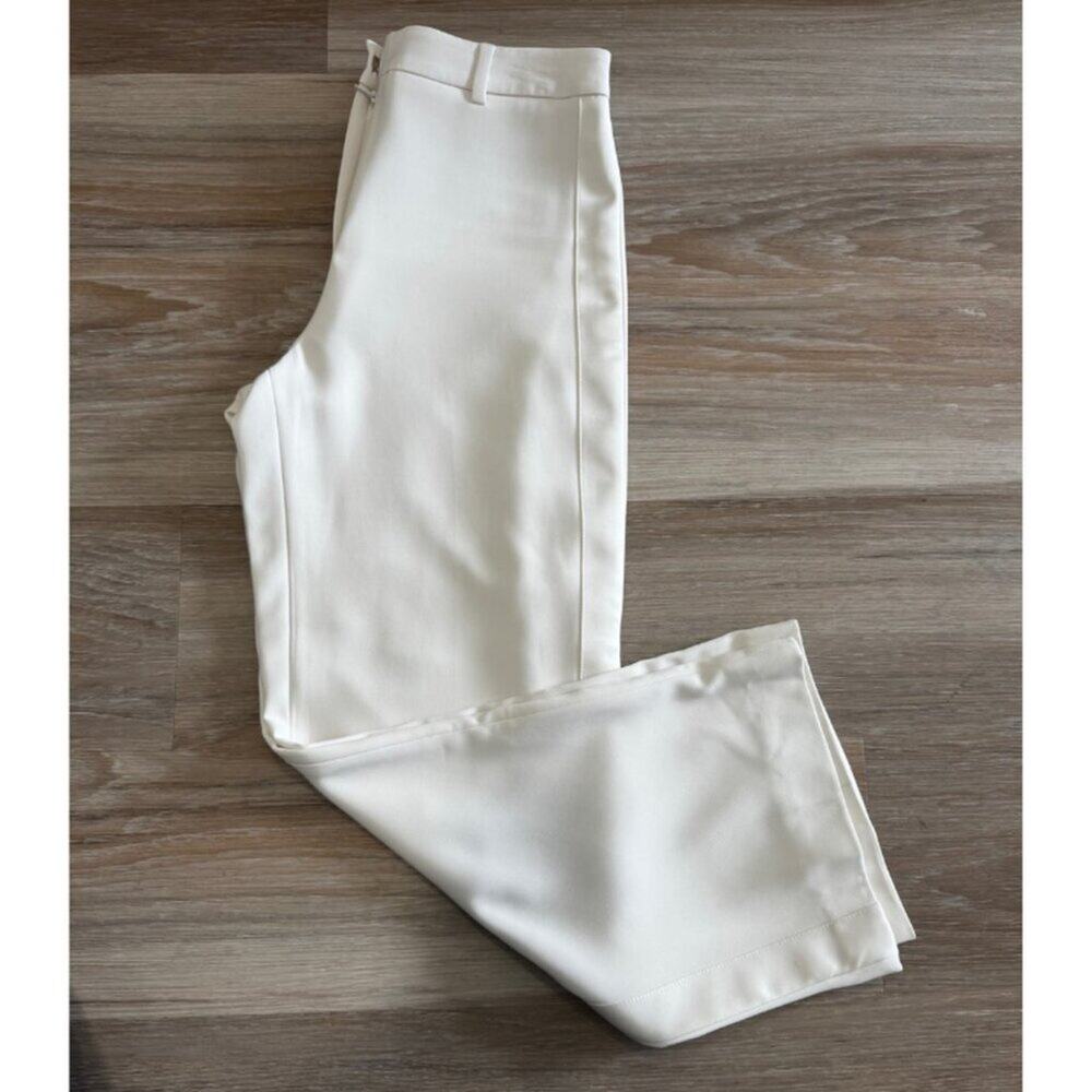 Judith & Charles | White High Waisted Tuxedo Stripe Pants size 2 - Picture 3 of 8